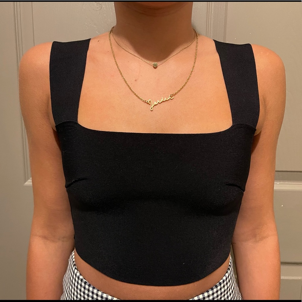 Babaton black cropped top. Size Small.